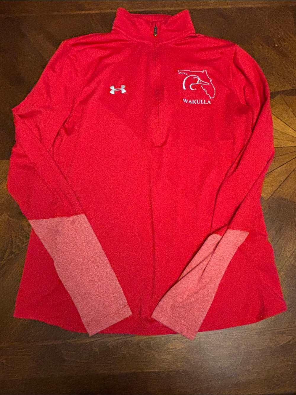 Under Armour Women's Red 1/4 Zip Pullover with Wakulla Logo